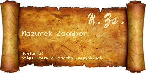 Mazurek Zsombor névjegykártya